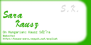 sara kausz business card